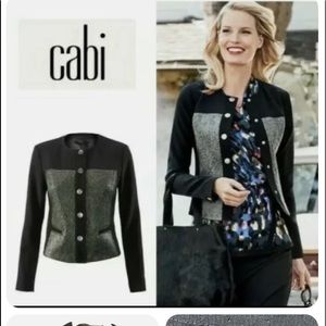 CAbi black metallic insert jacket large